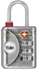 kufrový zámeček na zip s kódem-Yale-typ1, TSA kód, nikl